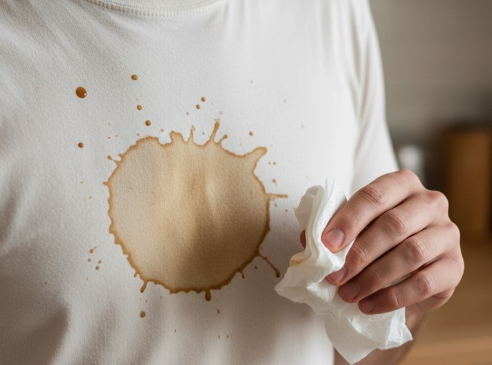 時間の経ったコーヒーのシミは頑固
