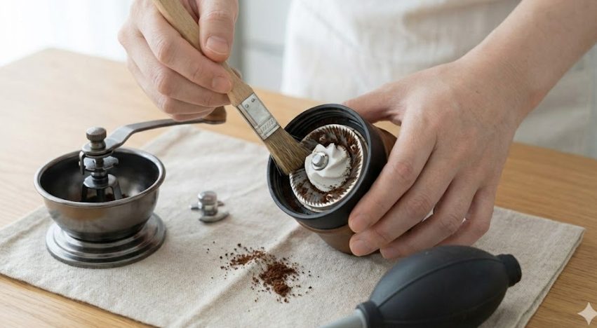 水洗い厳禁なコーヒーミルの手入れ