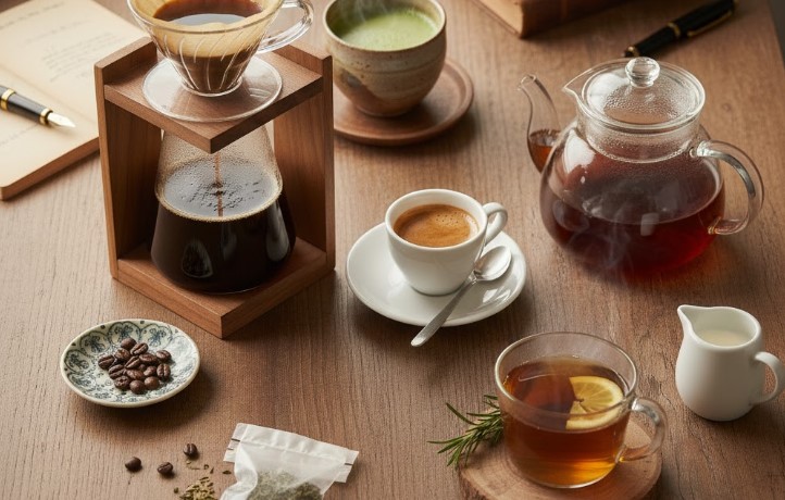 日本茶や紅茶も楽しめるラインナップ