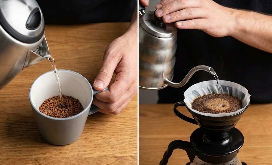 インスタントコーヒーとドリップコーヒーの入れ方の違い